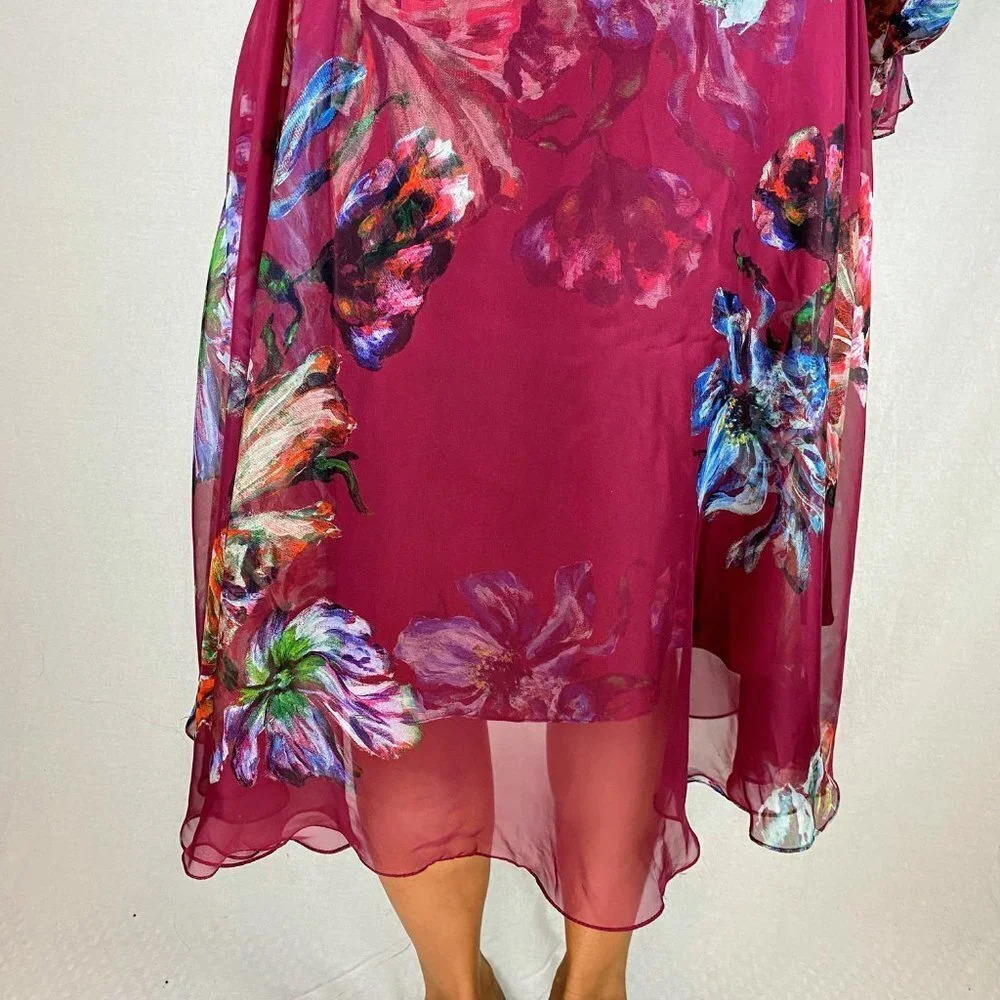 Marchesa Notte Red One-Shoulder Floral Dress $595 - Picture 8 of 12